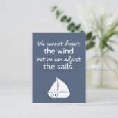 Positiviteit Mentaliteit Zeilboot Citaat Briefkaart (Staand voorkant)