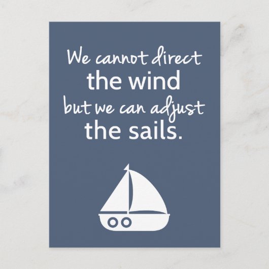 Positiviteit Mentaliteit Zeilboot Citaat Briefkaart (Voorkant)