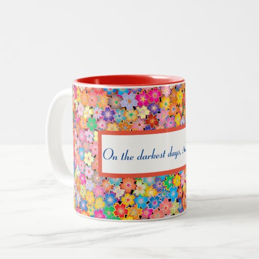 Positiviteit Mok - Op de donkerste dagen, schitter (Voorkant links)