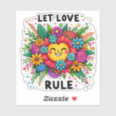 Positiviteit omarmen met levendige bloemen en vreu sticker (Vel)