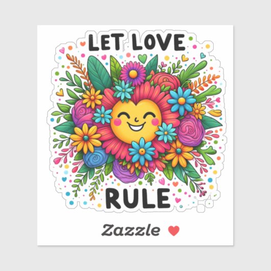 Positiviteit omarmen met levendige bloemen en vreu sticker (Vel)