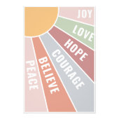 Positiviteit Poster Liefde Vreugde Moed en Hoop (Voorkant)