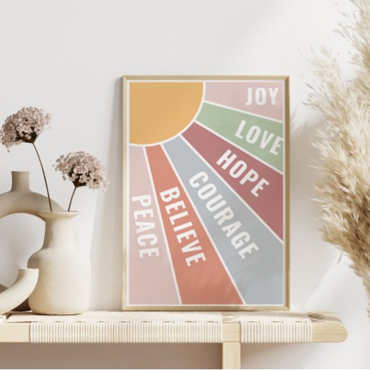 Positiviteit Poster Liefde Vreugde Moed en Hoop