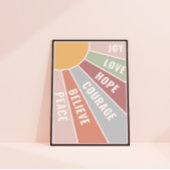 Positiviteit Poster Liefde Vreugde Moed en Hoop