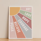 Positiviteit Poster Liefde Vreugde Moed en Hoop