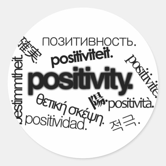 Positiviteit. Ronde Sticker (Voorkant)