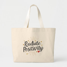 Positiviteit uitstralen – Motivatie sterrenquote Grote Tote Bag