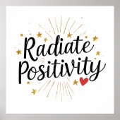 Positiviteit uitstralen – Motivatie sterrenquote Poster (Voorkant)