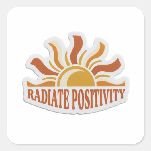 Positiviteit uitstralen Retro Zon Sticker - 70s Bo (Voorkant)