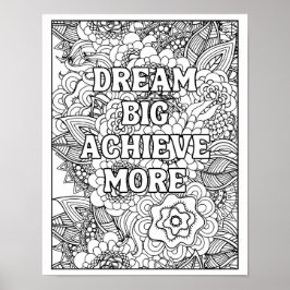 Positiviteit, vreugde, therapeutische kleuring, ze poster