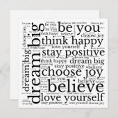 Positiviteit WordArt-patroon Zwarte tekst Wit (Voorkant / Achterkant)