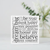 Positiviteit WordArt-patroon Zwarte tekst Wit (Staand voorkant)