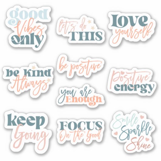 Positiviteit Zelf Liefde 10pc Waterdichte Sticker (Voorkant)