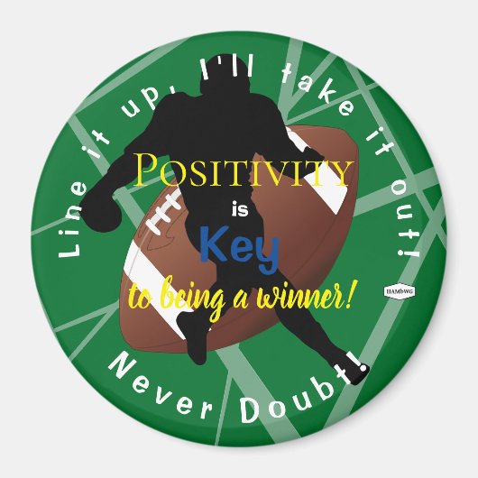PositiviteitsFootball Magnet Green HAMbyWG (Voorkant)