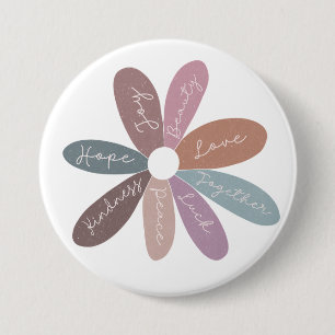 Positiviteitsgeluk Daisy Daily Affirmations Cute Ronde Button 7,6 Cm