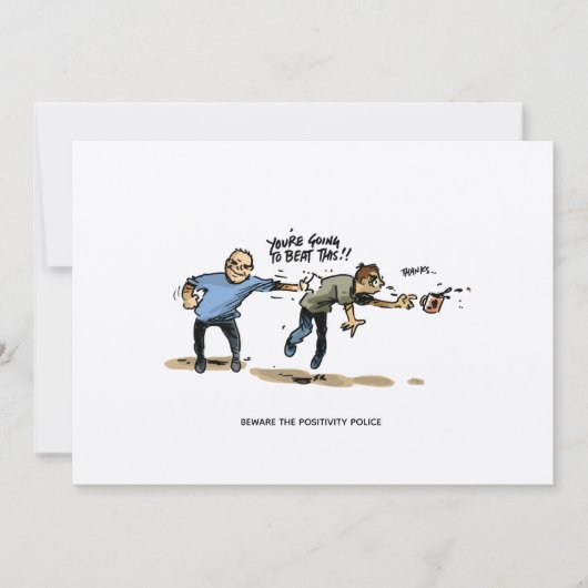 Positiviteitspolitie Funny Cancer Cartoon Kaart (Voorkant)