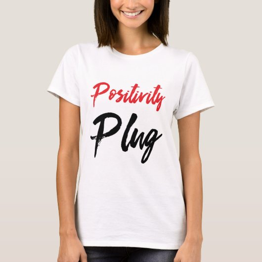Positiviteitsstekker voor vrouwen met T-shirt (Voorkant)