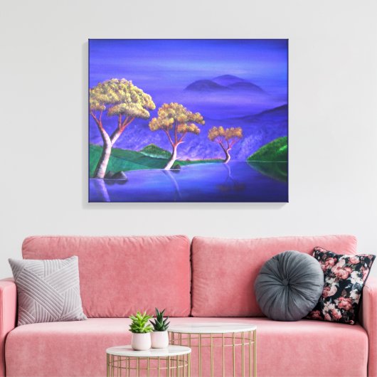 Positivitree voor Yoko Abstract Imaginair Lake Canvas Afdruk (Insitu (Woonkamer))