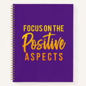 Positivity Law of Attraction Trendy Paarse Slogan Notitieboek (Voorkant)