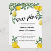 Posponed bruiloft date, lemon new plan aankondigin save the date (Voorkant / Achterkant)