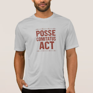 Posse Comitatus Act Distressed Barbed Wire Design T-shirt