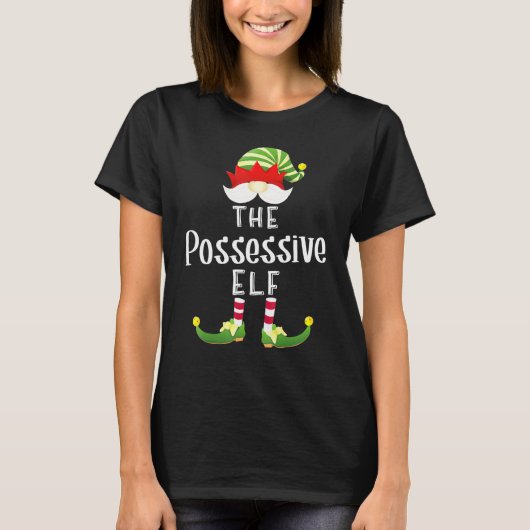 Possessive Elf Group Christmas Pajama Party T-shirt (Voorkant)