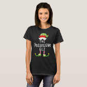 Possessive Elf Group Christmas Pajama Party T-shirt (Voorkant volledig)