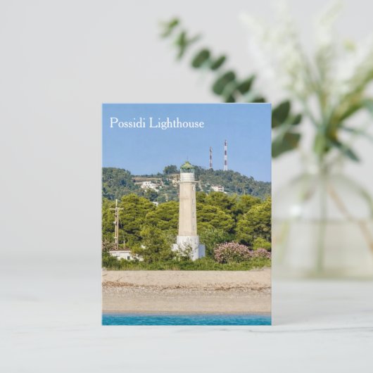 Possidi Lighthouse, Greece, Postcard Briefkaart (Staand voorkant)