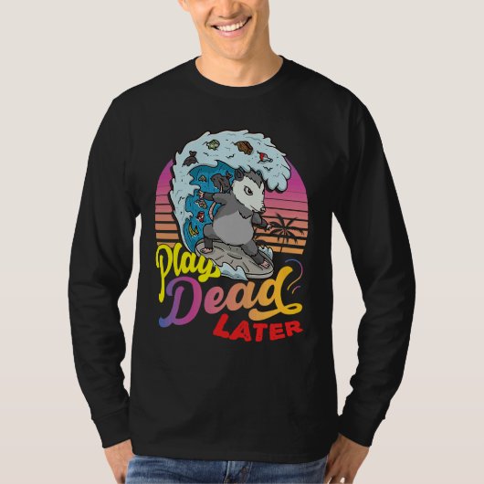 Possum 80's Play Dead Later Surfing Possum T-shirt (Voorkant)