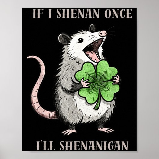 Possum als ik kattenkwaad uithaal op St. Patrick's Poster (Voorkant)