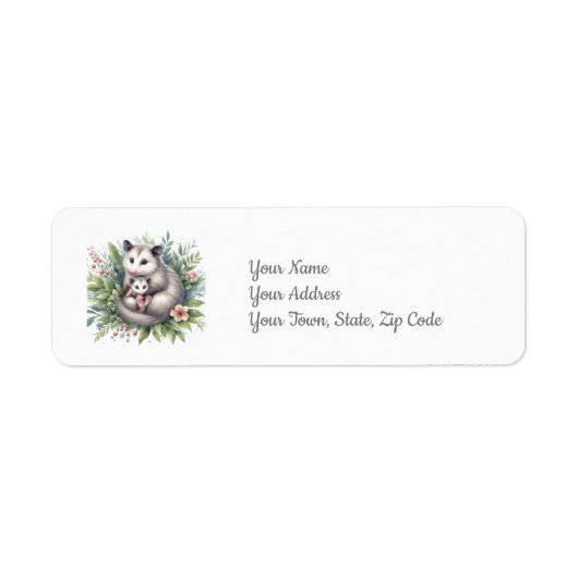 Possum Animal Baby shower Etiket (Voorkant)