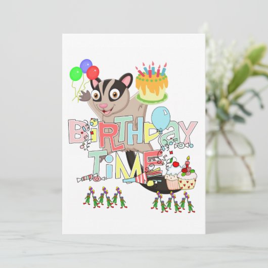Possum Cake Gelukkige Verjaardag uitnodiging (Staand voorkant)