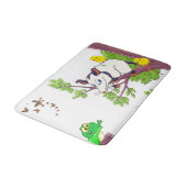Possum Chicken Frog Floral Bathroom Bath Mat (Gekanteld)