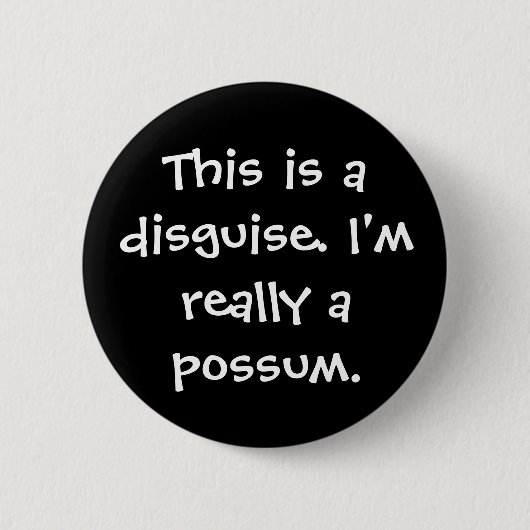 Possum Costume Ronde Button 5,7 Cm (Voorkant)