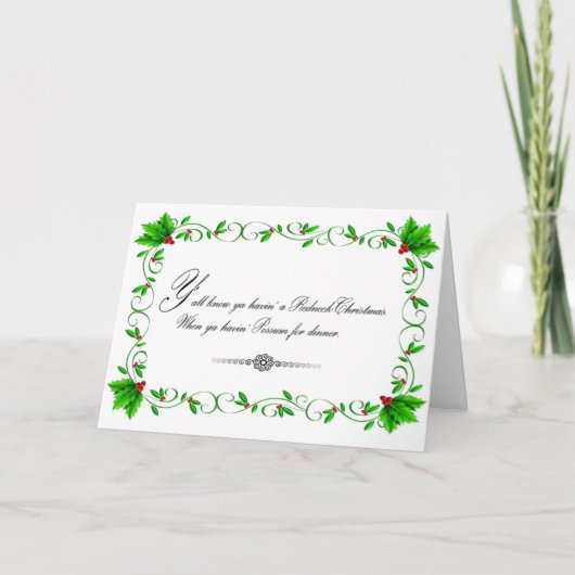 Possum Dinner-kerstkaart (wit) Feestdagen Kaart (Voorkant)