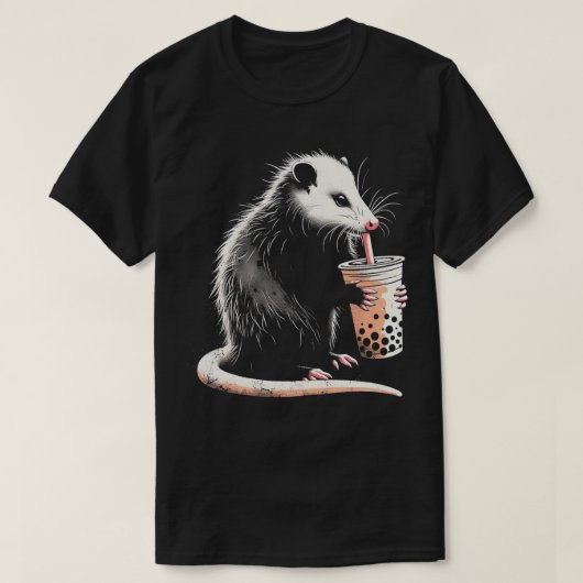 Possum Drink Boba Tea Schattige Opossum Bubble Tea T-shirt (Design voorkant)