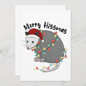 Possum Eat Trash Christmas Lights Merry Hissmass Aankondiging (Voorkant / Achterkant)