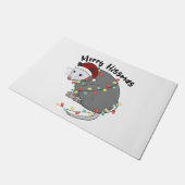 Possum Eat Trash Christmas Lights Merry Hissmass Deurmat (Schuin)