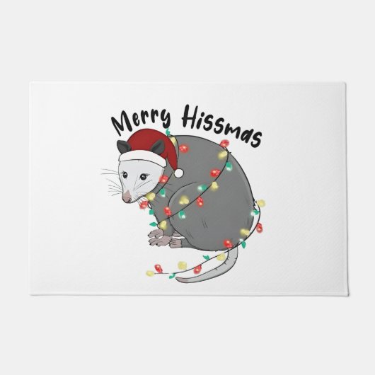 Possum Eat Trash Christmas Lights Merry Hissmass Deurmat (Voorkant)