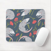 Possum en Poppy Flower Mousepad Muismat (Met muis)