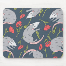 Possum en Poppy Flower Mousepad