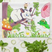 Possum Frog Mushroom Floral Kitchen Hand Towel Theedoek (Gevouwen)