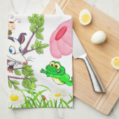Possum Frog Mushroom Floral Kitchen Hand Towel Theedoek (Quarter Fold)