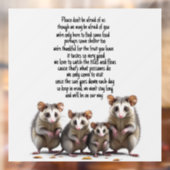 Possum Gedicht Venster Cling Raamsticker (Vel 2)