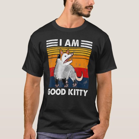 Possum I is Good Kat Fake Cat Retro Opossum Cut T-shirt (Voorkant)