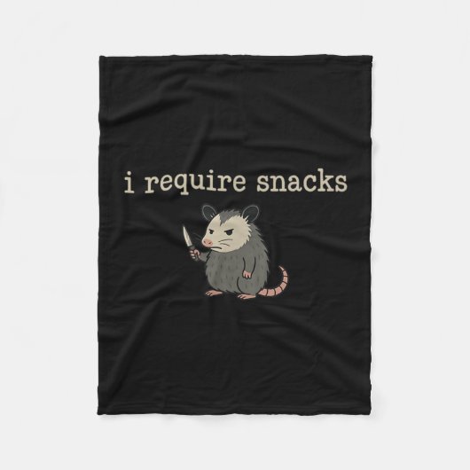 Possum Ik heb snacks nodig Fleece Deken (Voorkant)