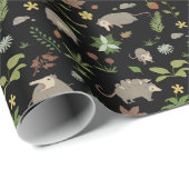 Possum in a Berry Field in Black Cadeaupapier (Rol Hoek)