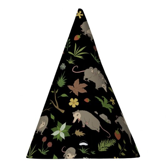 Possum in a Berry Field in Black Feesthoedjes (Rechts)