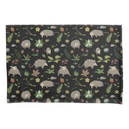 Possum in a Berry Field in Black Kussensloop