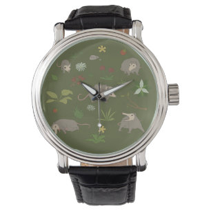 Possum in a Berry Field in Green Horloge